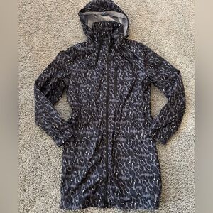 Lucky Brand Women's Leopard Print Long Rain Coat Size M